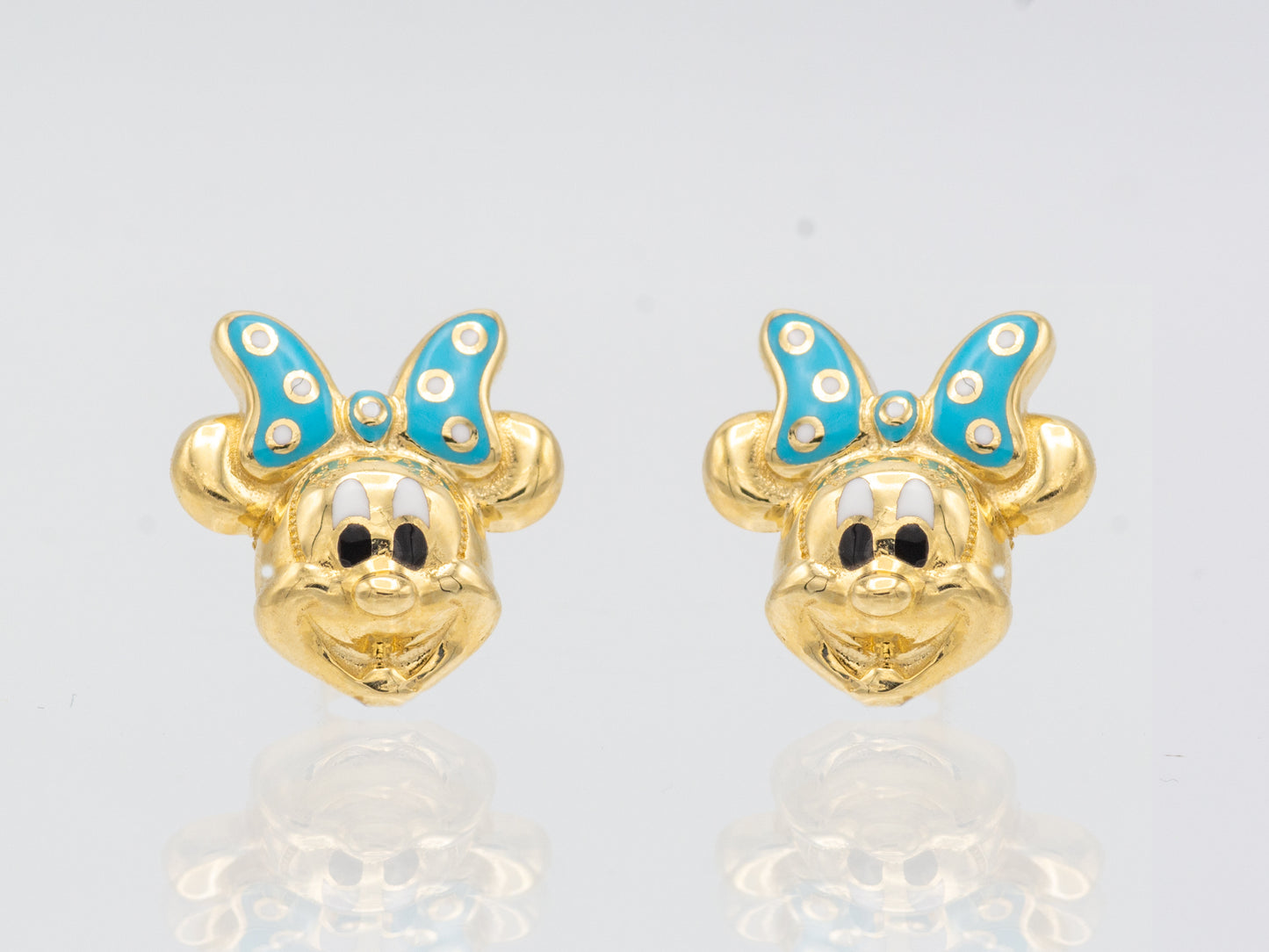 14k solid gold Mini mouse stud earrings
