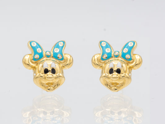 14k solid gold Mini mouse stud earrings