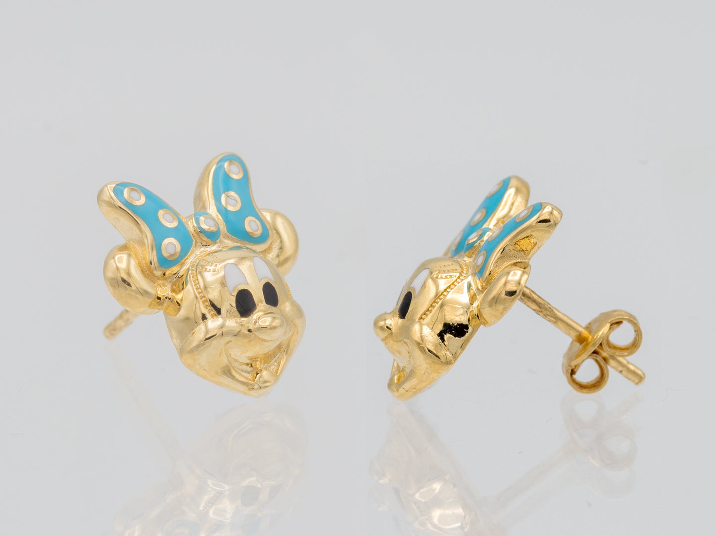 14k solid gold Mini mouse stud earrings