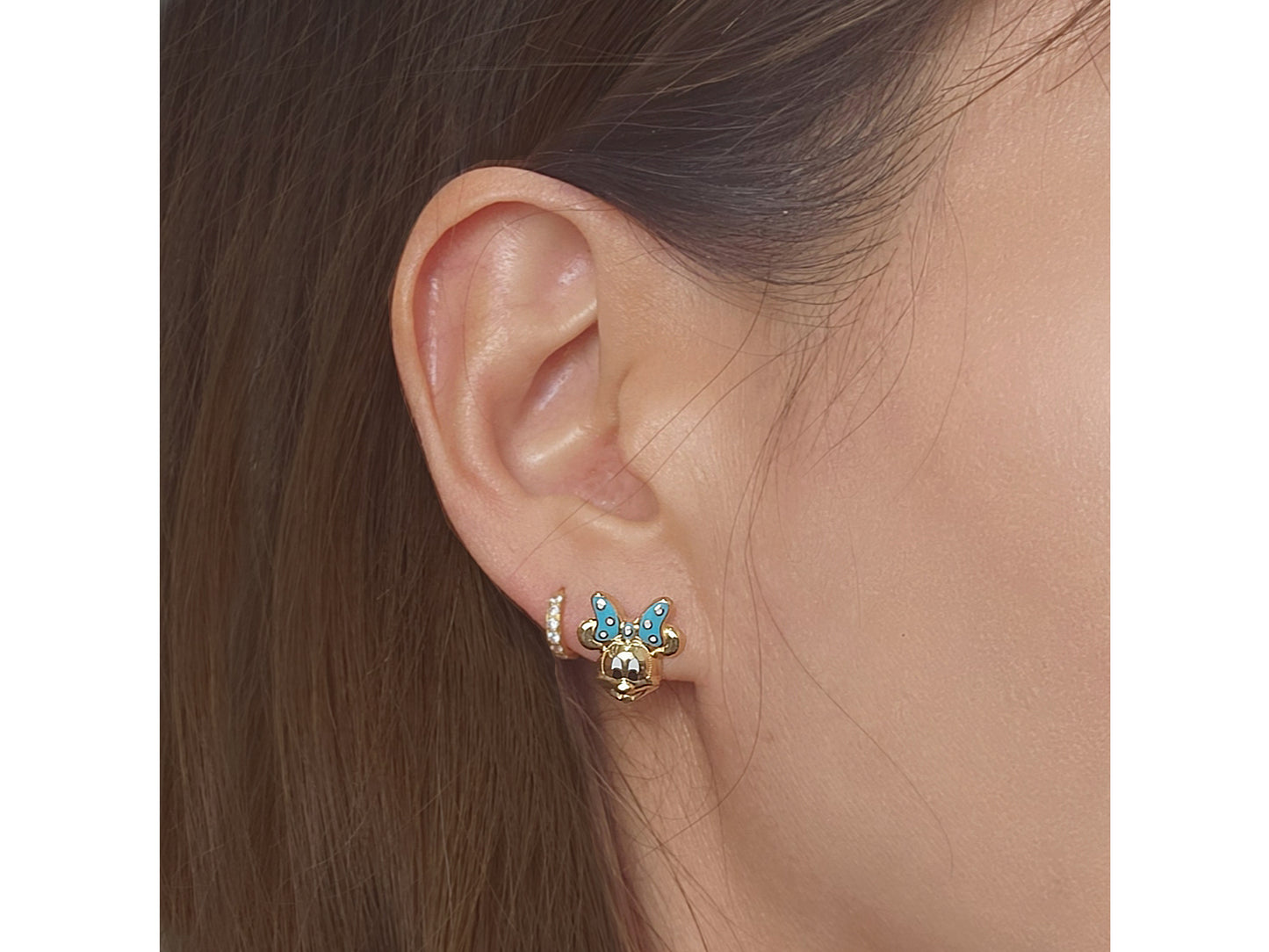 14k solid gold Mini mouse stud earrings