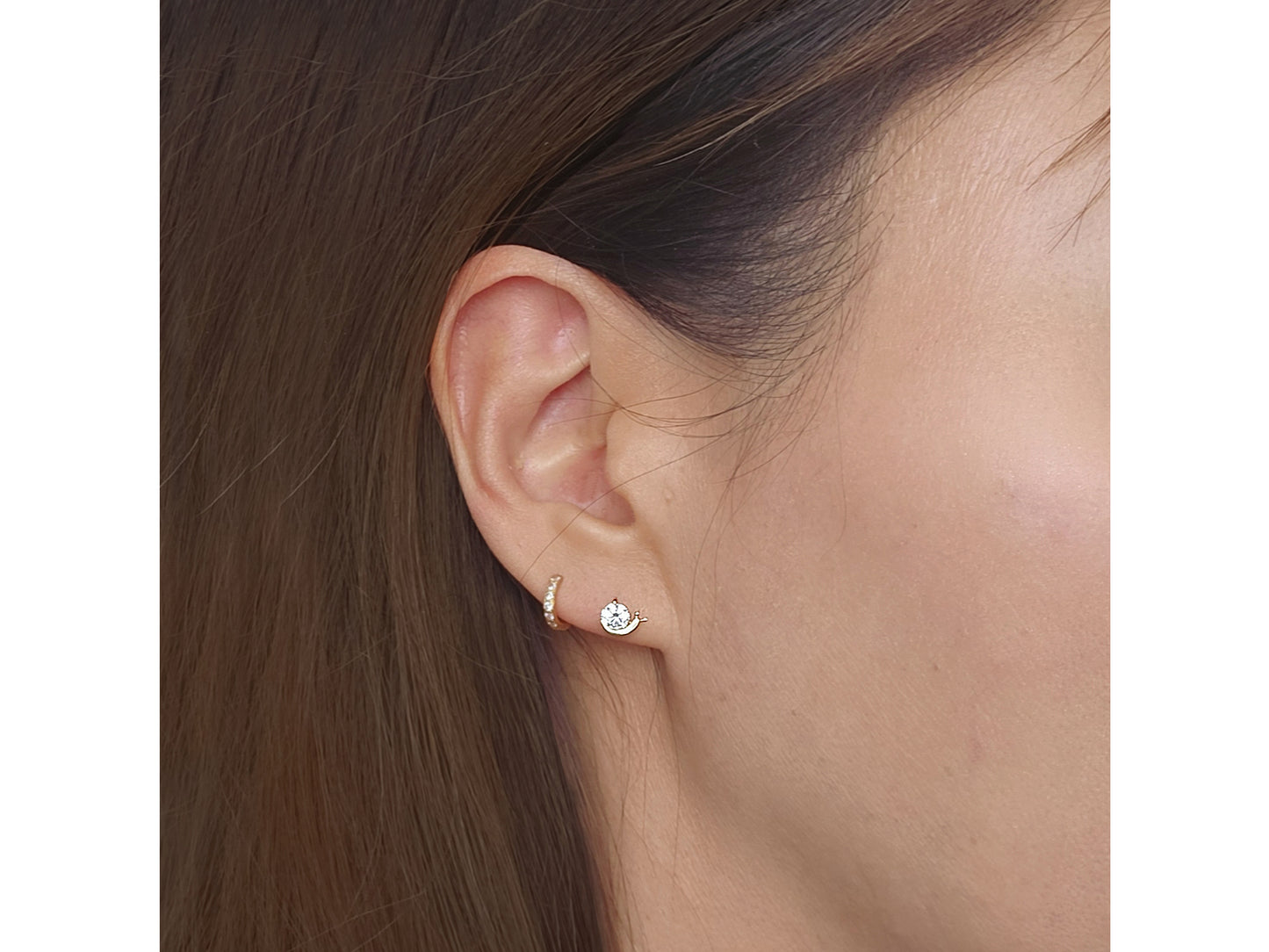 14k solid gold Snail stud earrings