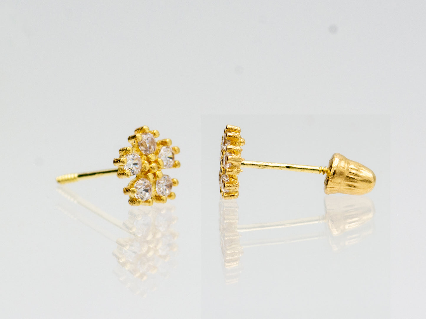 14k Solid Gold Tiny flower Stud Earrings