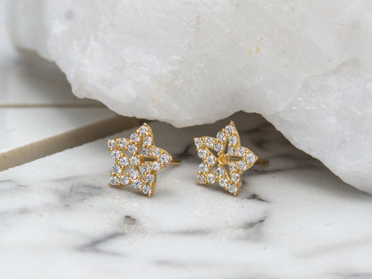 14k solid gold Shooting Stars stud earrings