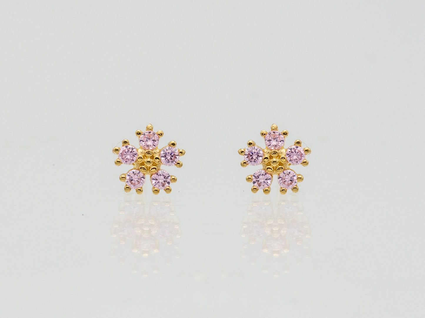 14k solid gold Cherry blossoms stud earrings