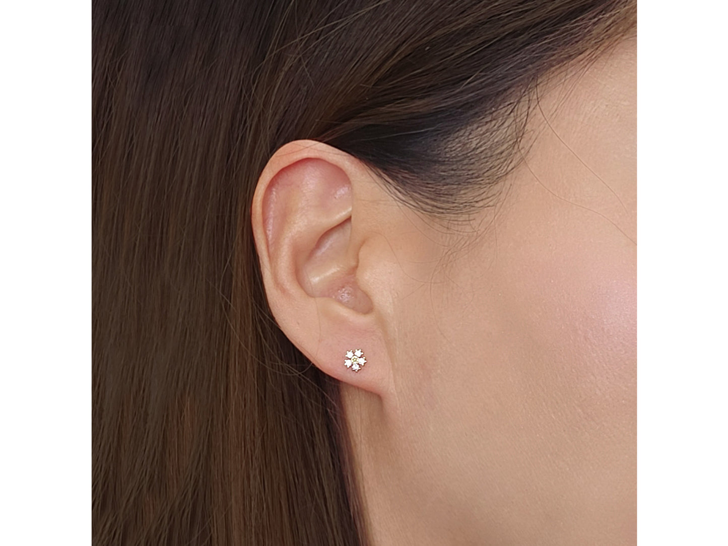 14k solid gold Cherry blossoms stud earrings