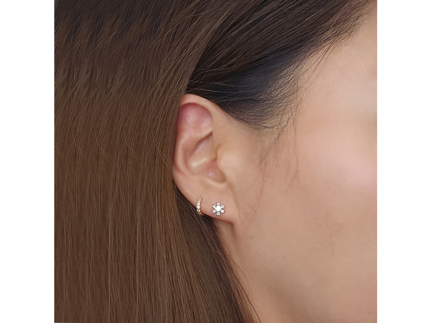 14k solid gold Cherry blossoms stud earrings