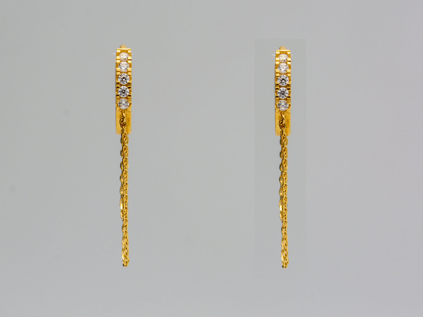 14k solid  gold tassel hoop earrings