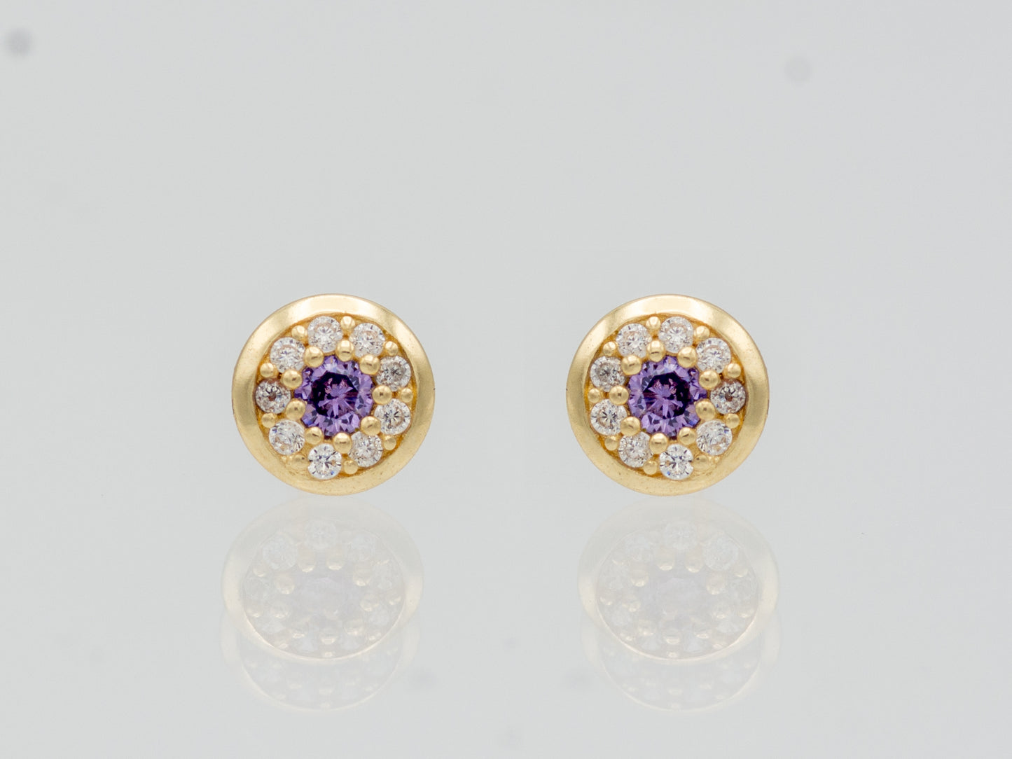 14k solid gold classic Birthstone Solitaire stud earring