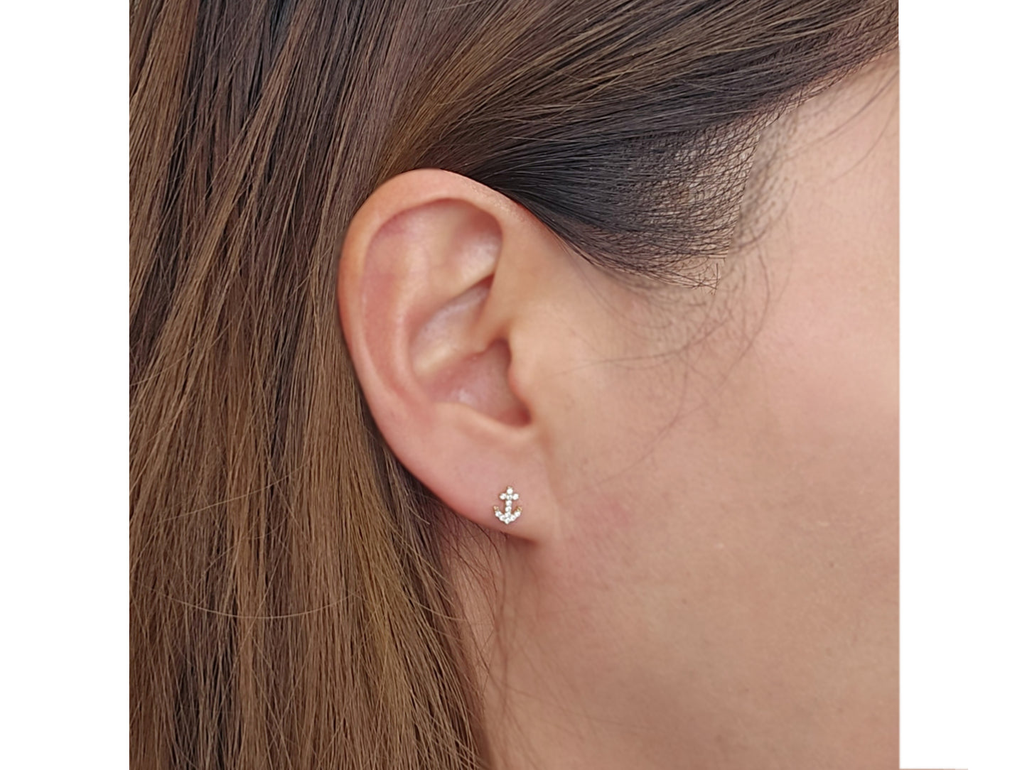 14k solid gold horseshoe screw back stud earing
