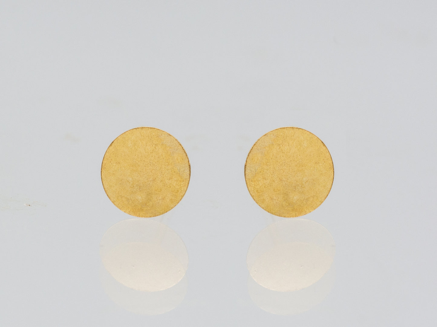 14k solid gold Disc Circle stud earring