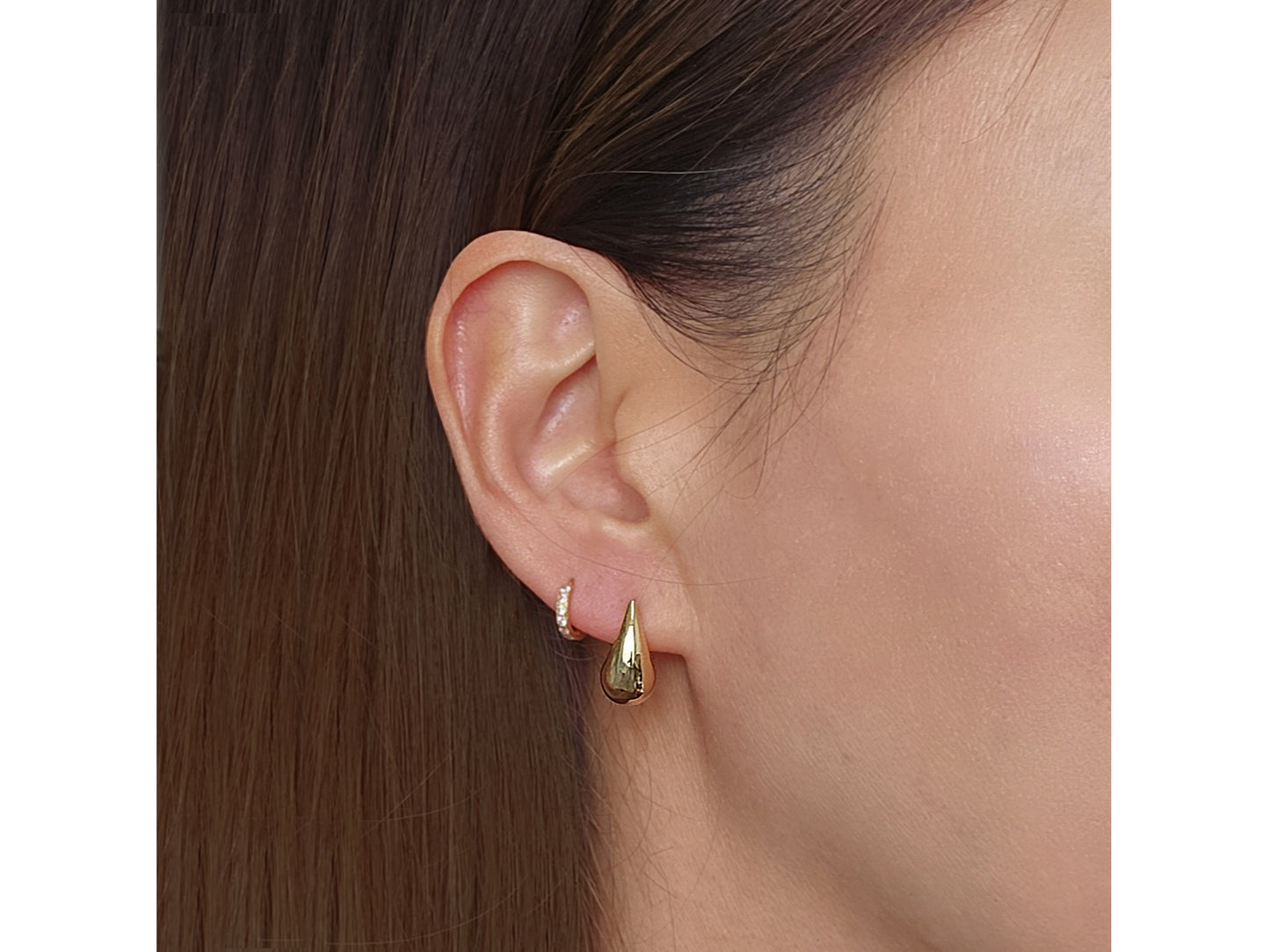 14k solid gold Teardrop earrings