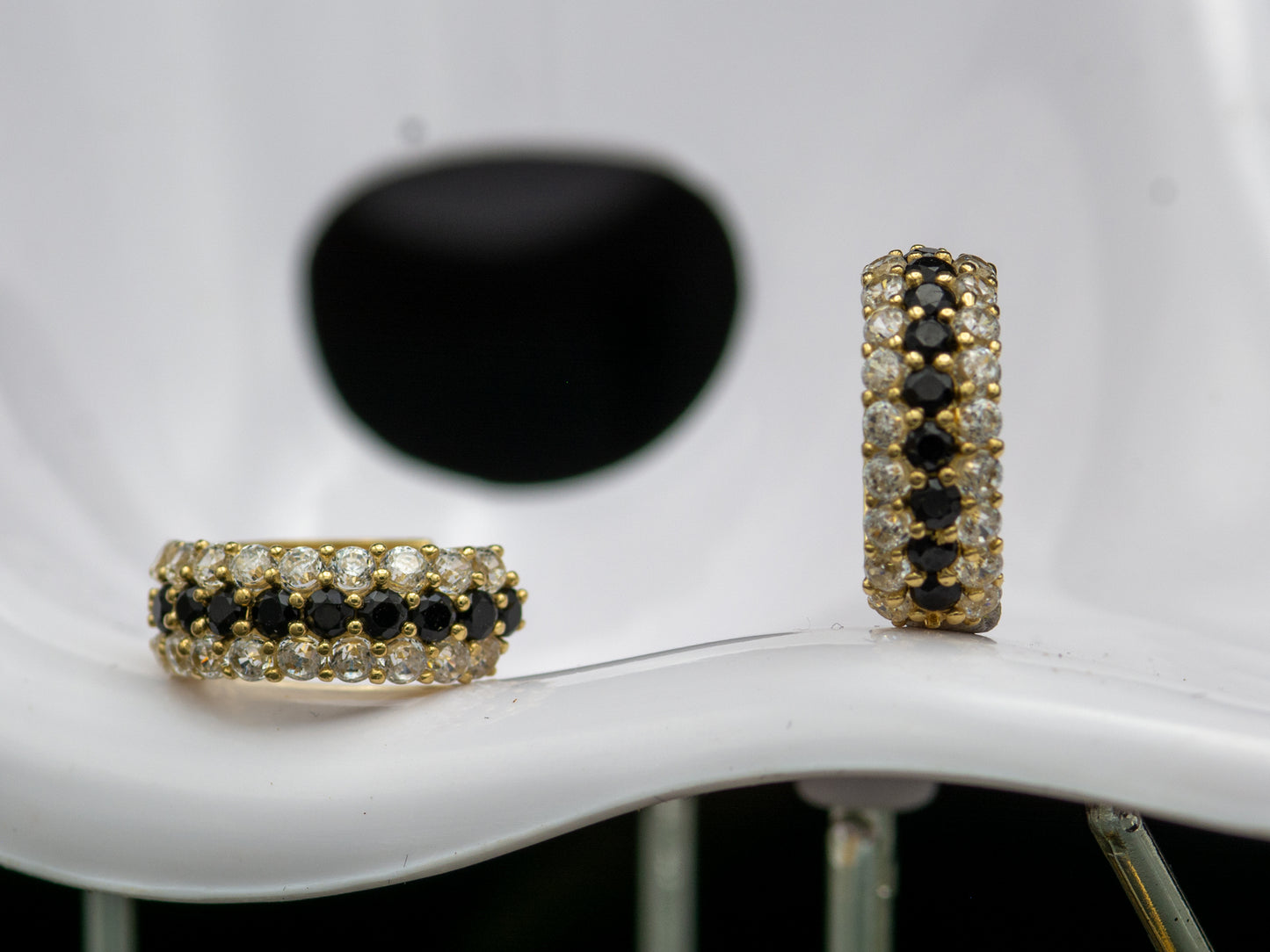 14k solid gold Timeless Sparkling Huggies Hoop earring