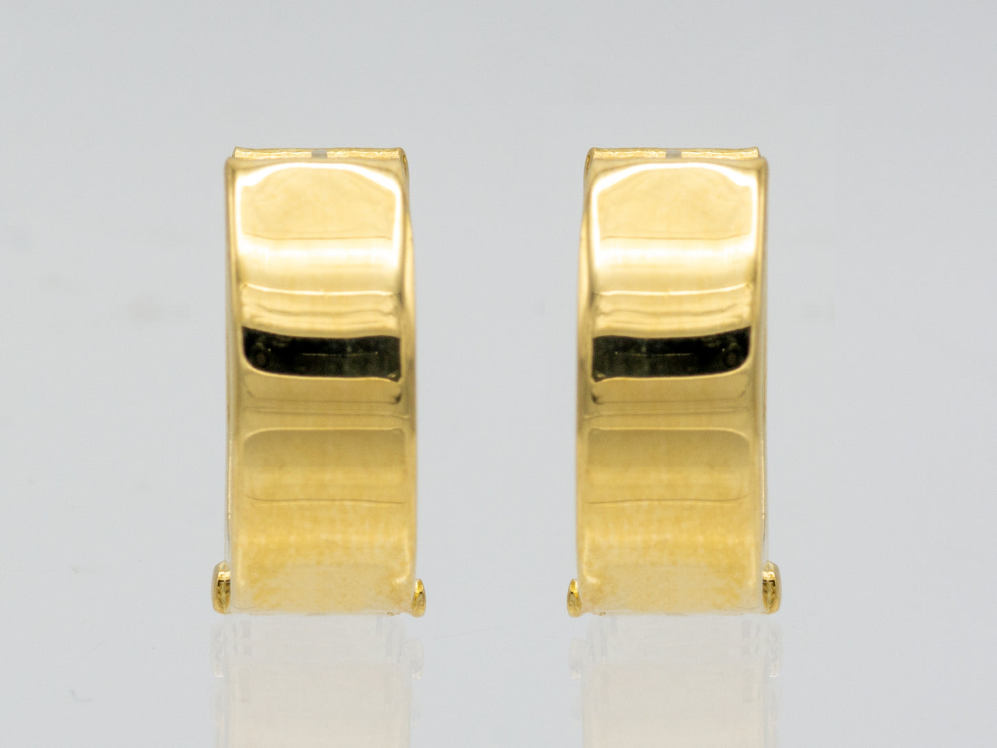 14k solid gold Rounded Wide Hinged Huggies Earring