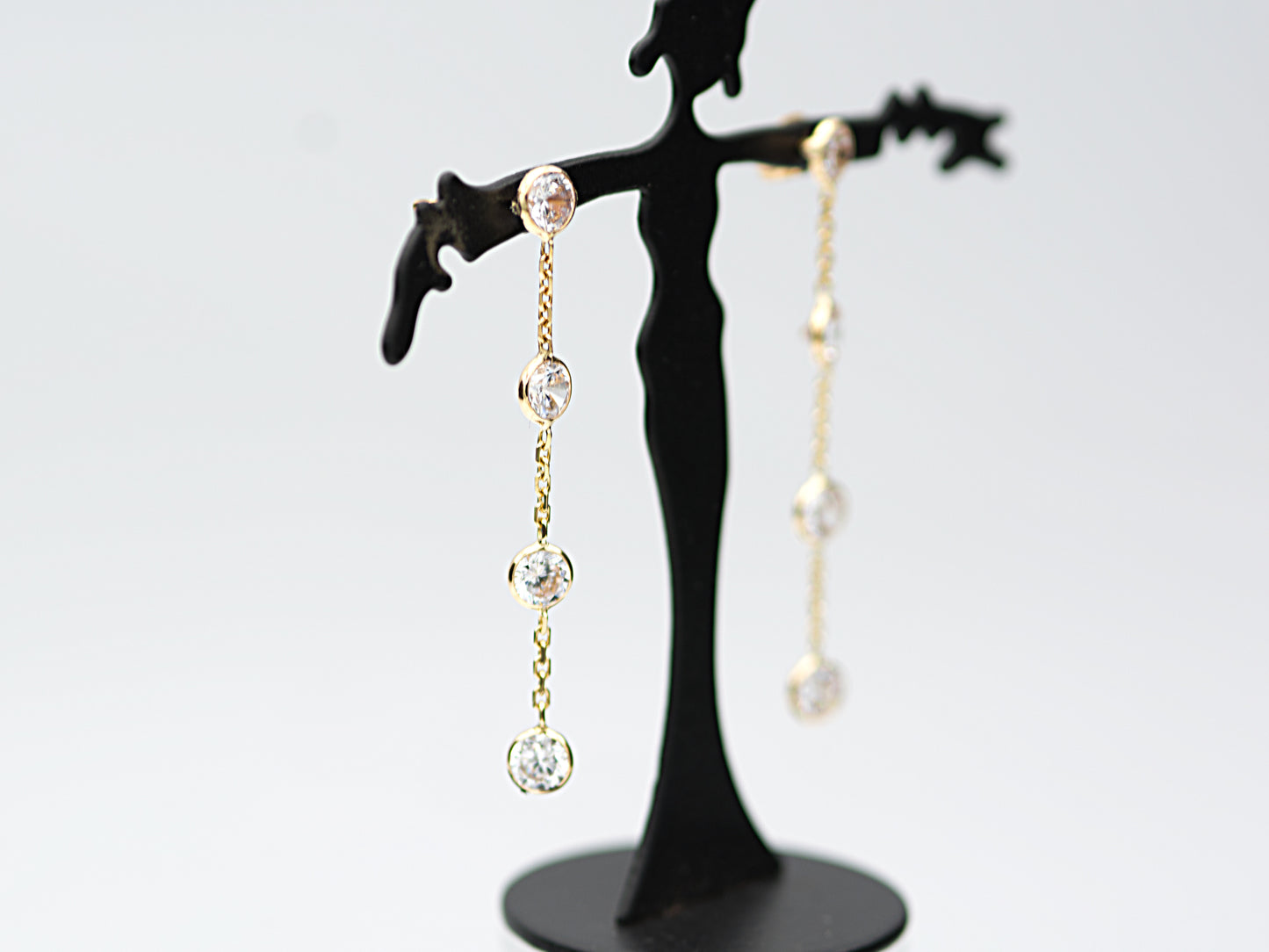 14K solid gold Drop earring with Chain