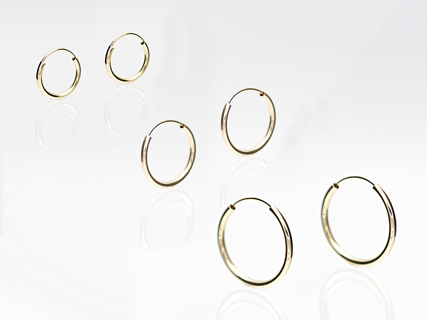 14K solid Yellow /White Gold hoop Earrings
