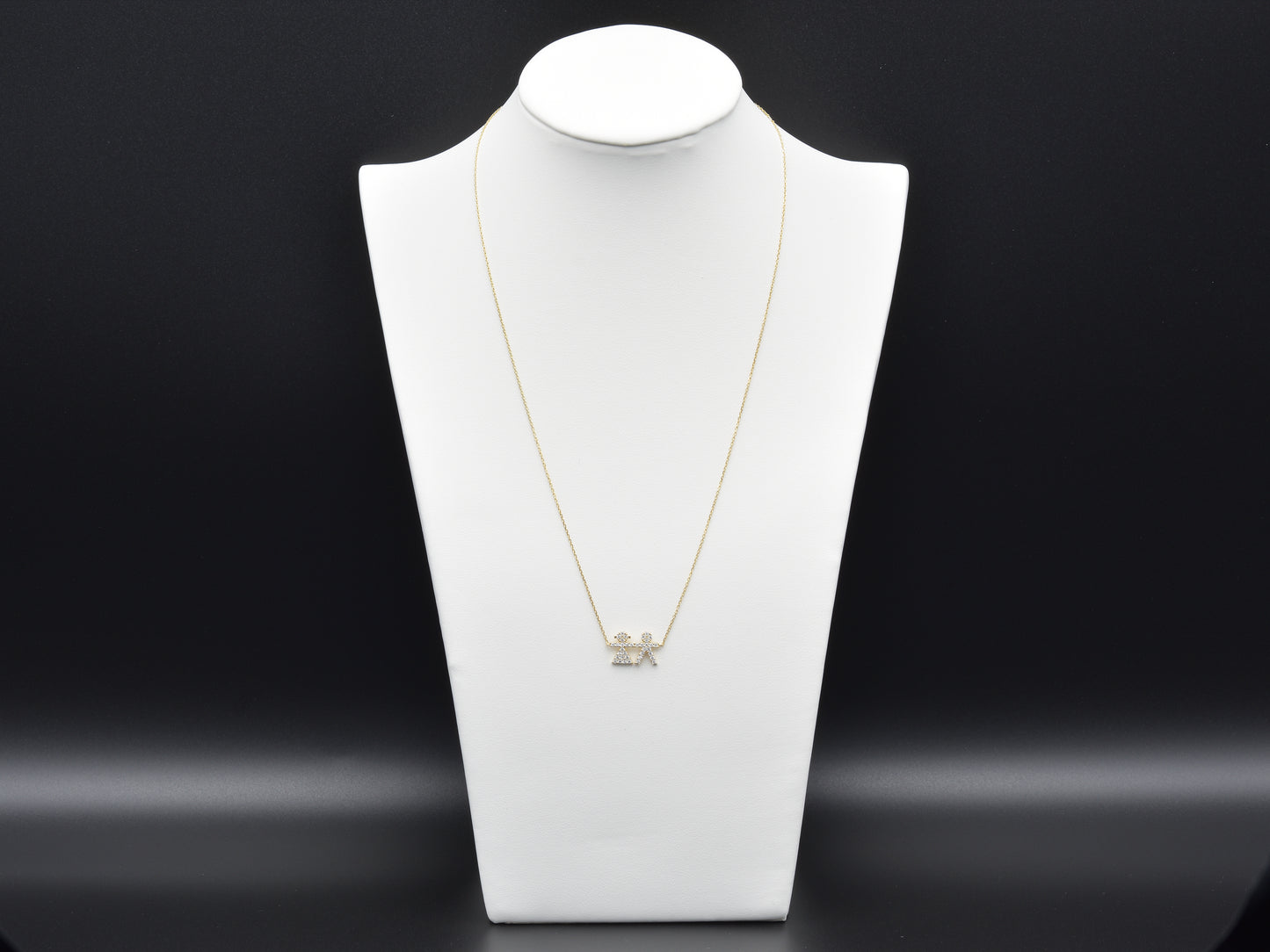 14k Solid Gold Charms, Boy Girl charm necklace