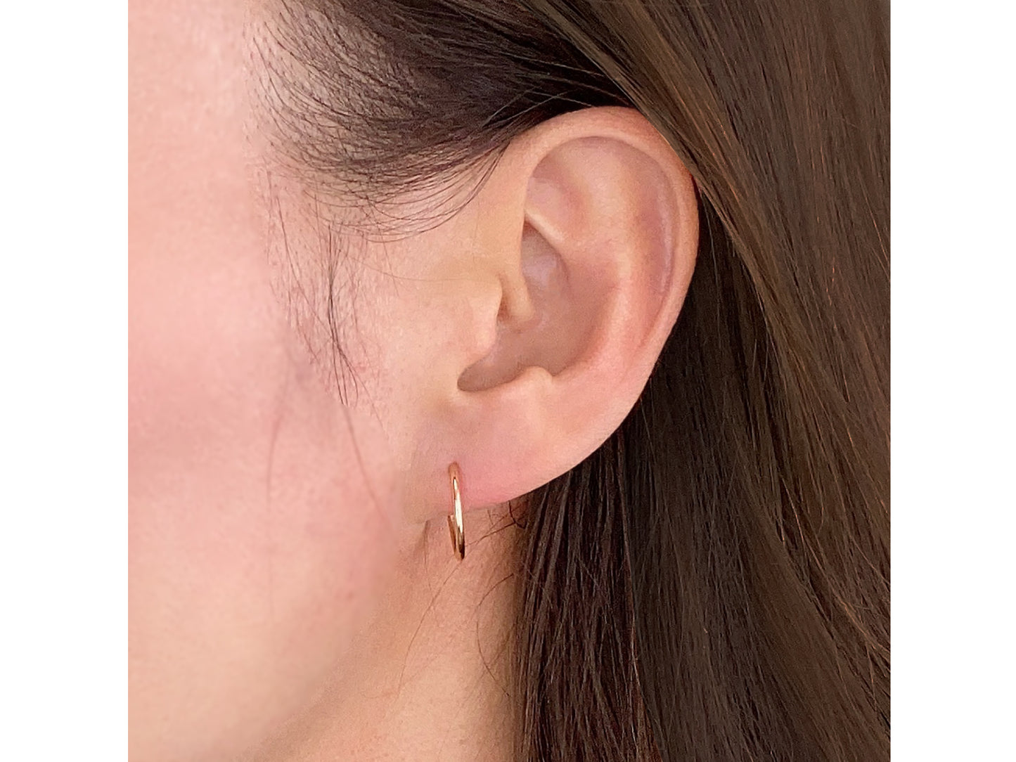 14K solid Yellow /White Gold hoop Earrings