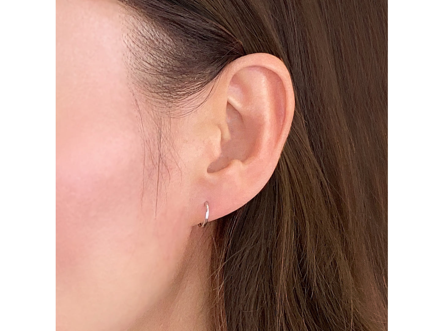 14K solid Yellow /White Gold hoop Earrings