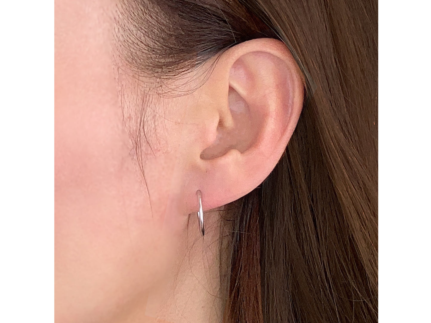 14K solid Yellow /White Gold hoop Earrings