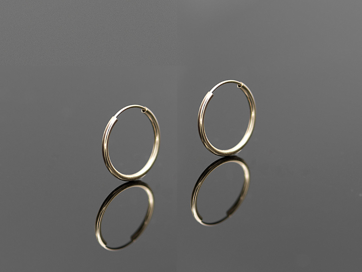 14K solid Yellow /White Gold hoop Earrings