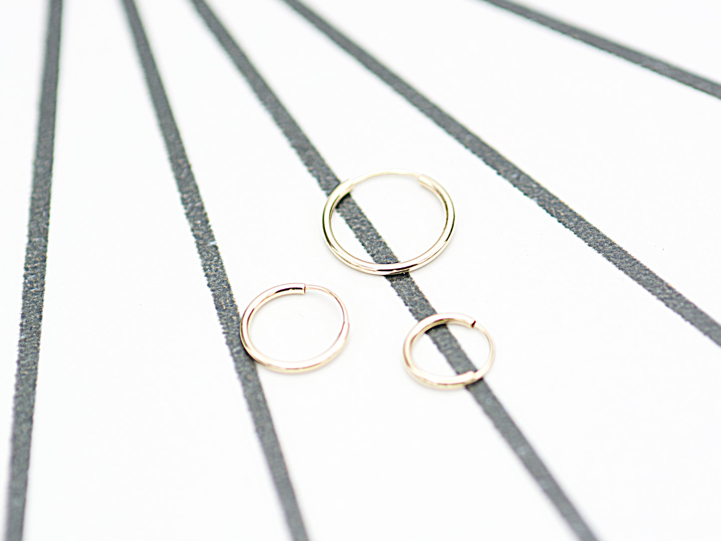 14K solid Yellow /White Gold hoop Earrings