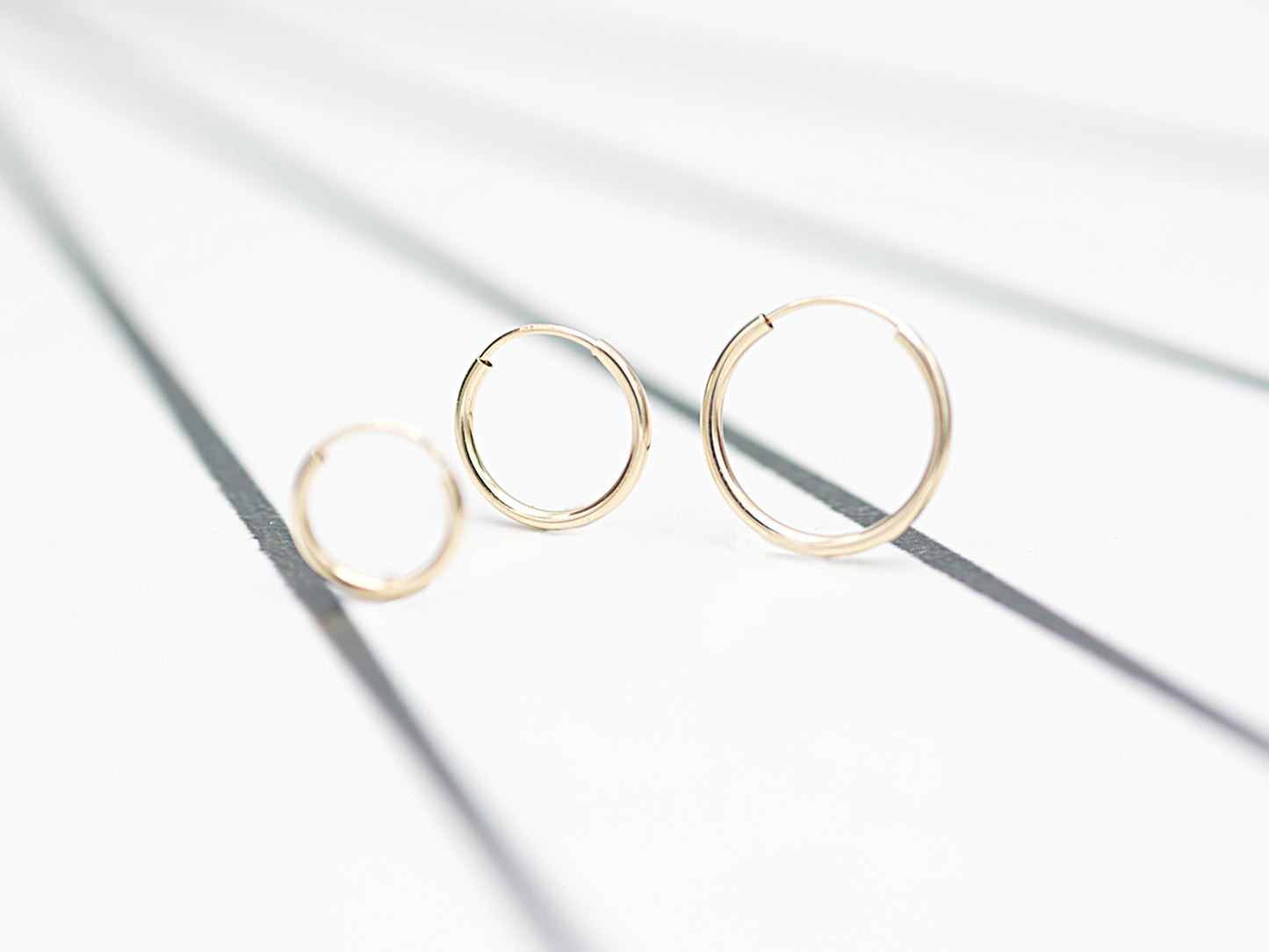 14K solid Yellow /White Gold hoop Earrings