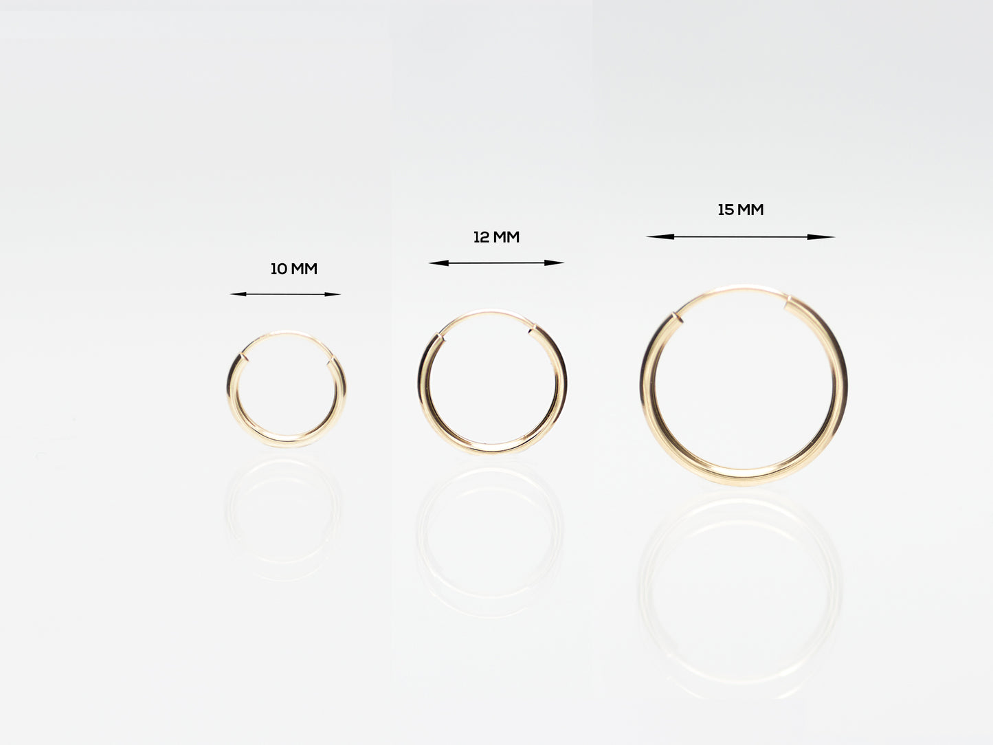 14K solid Yellow /White Gold hoop Earrings