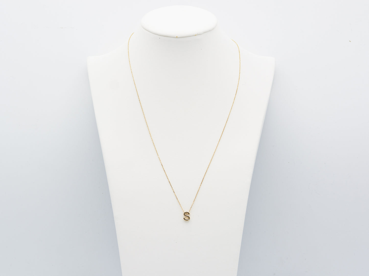 14K Solid Gold Initial Alphabet Letter Necklace
