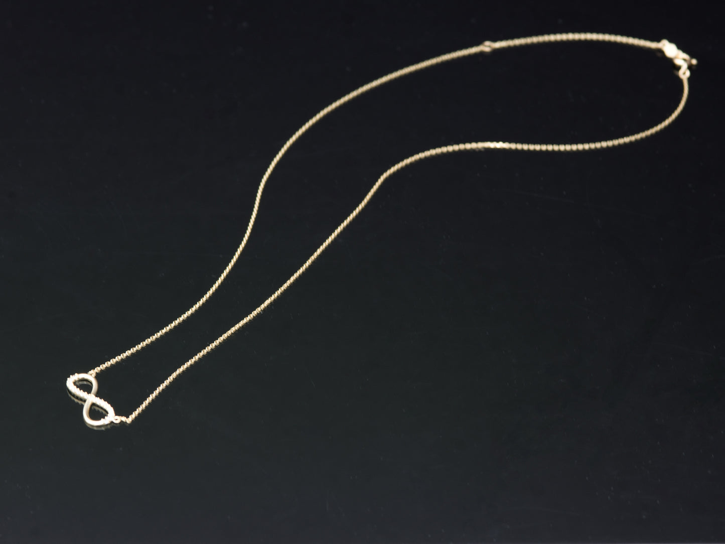 14K solid WHITE, Yellow Gold Infinity Necklace