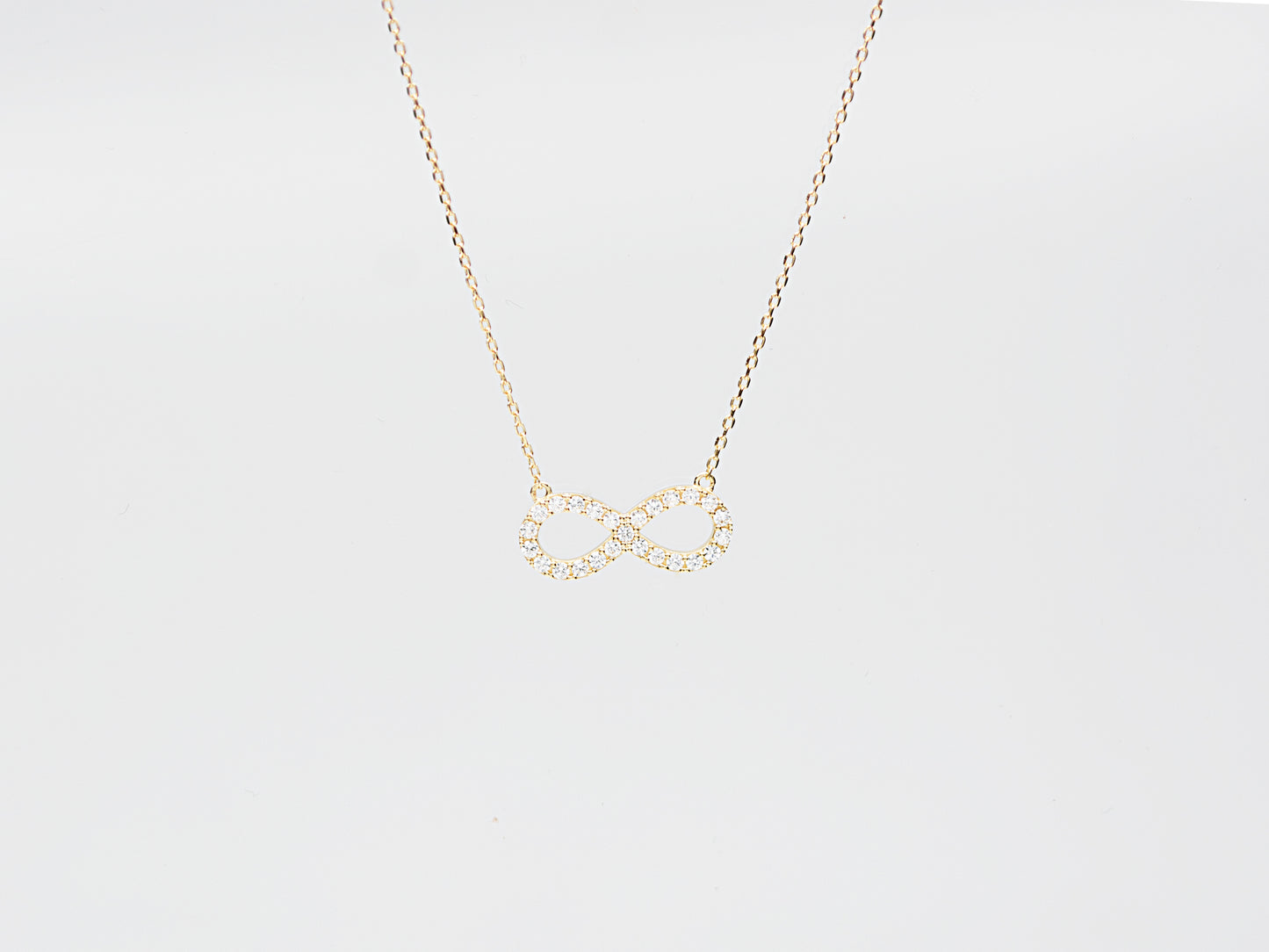 14K solid Yellow Gold Infinity Necklace