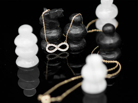 14K solid Yellow Gold Infinity Necklace