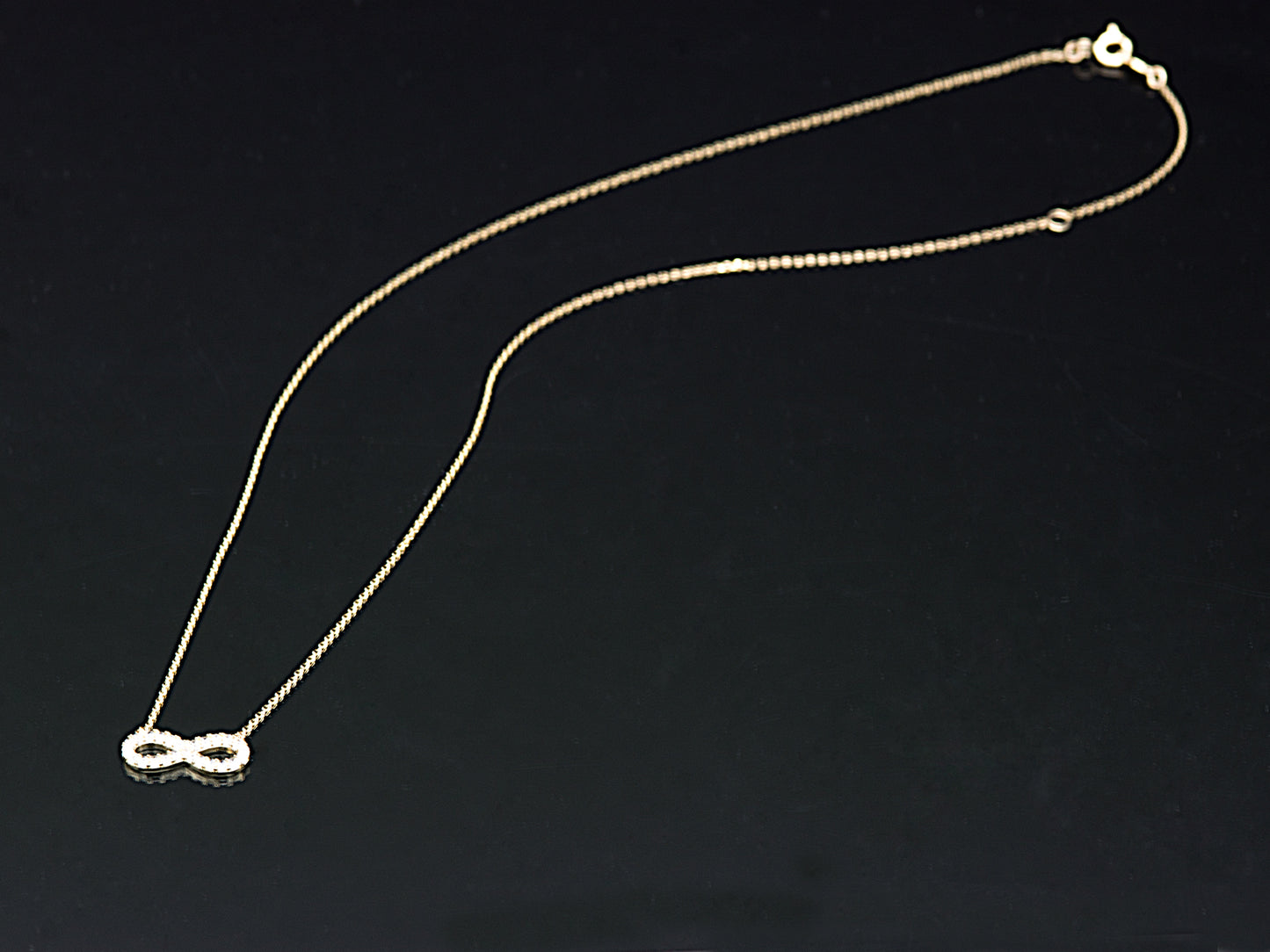 14K solid Yellow Gold Infinity Necklace