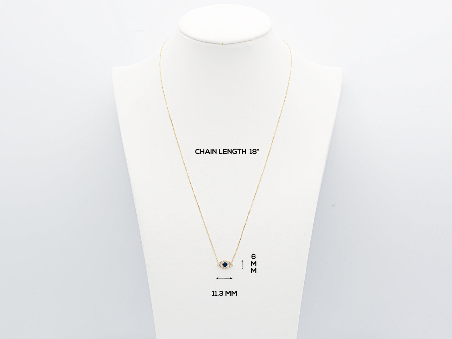 14K solid Gold Evil eye Necklace