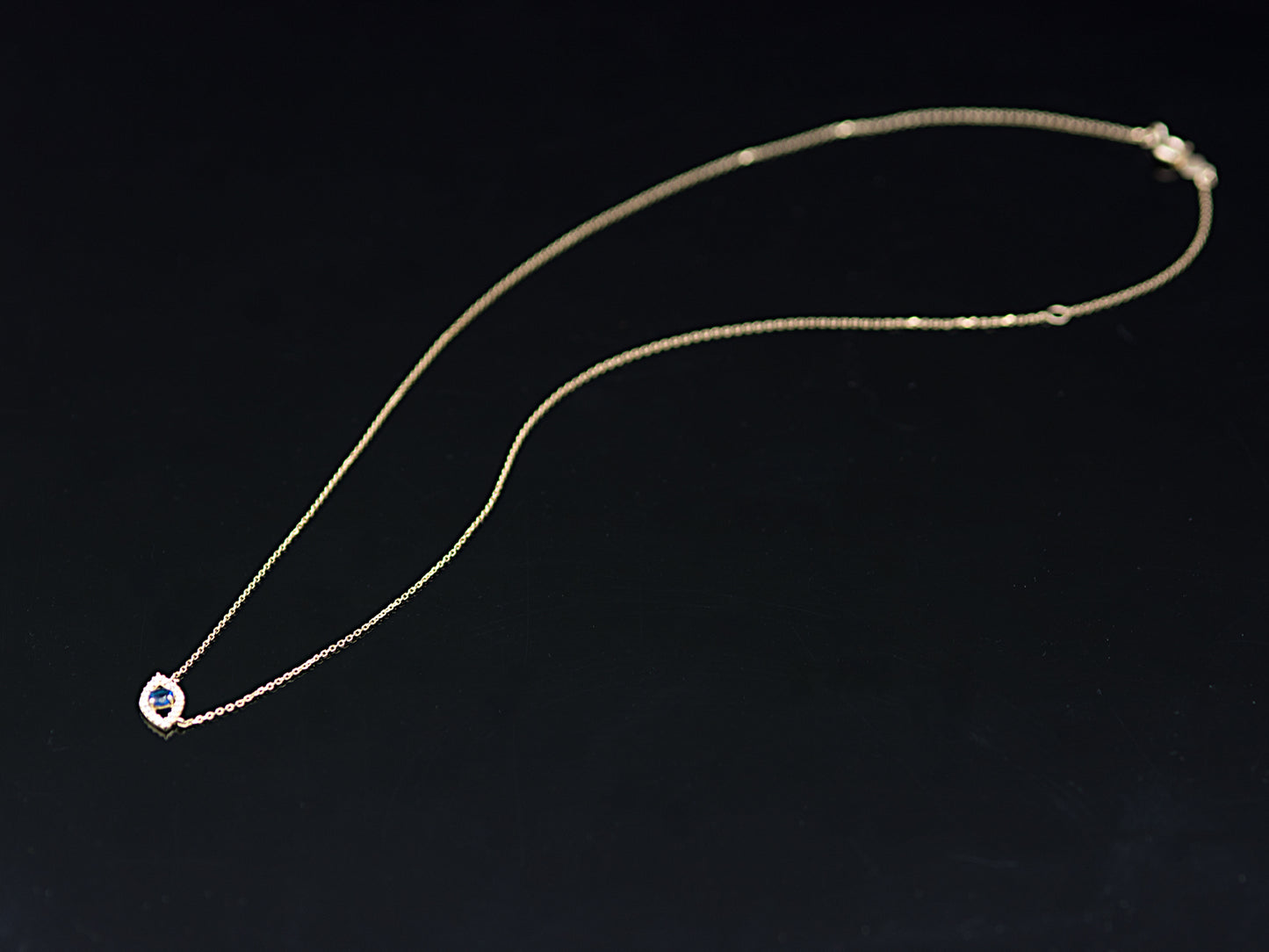 14K solid Gold Evil eye Necklace