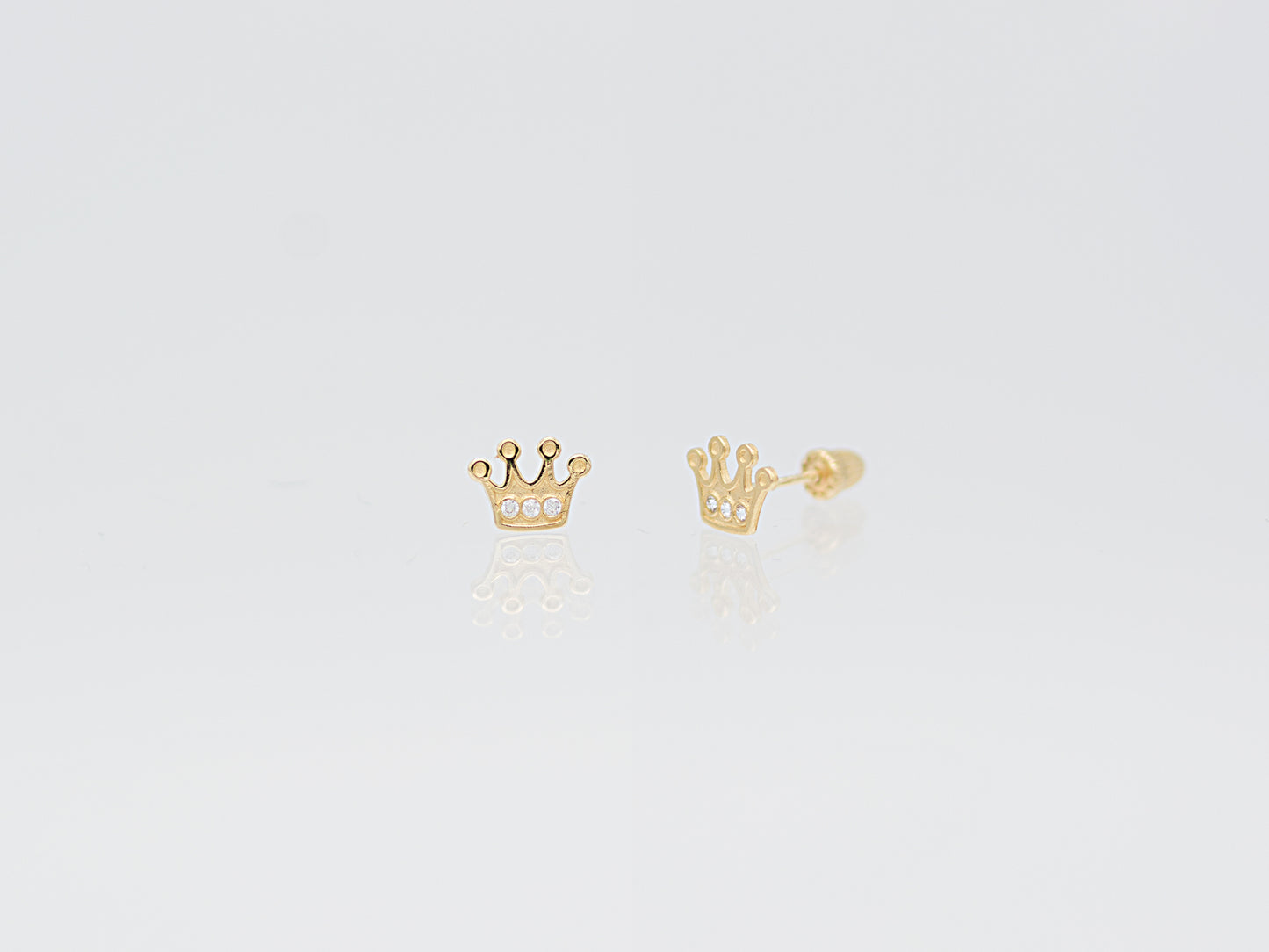 Minimalist & Dainty Royal Crown 14K solid earring stud