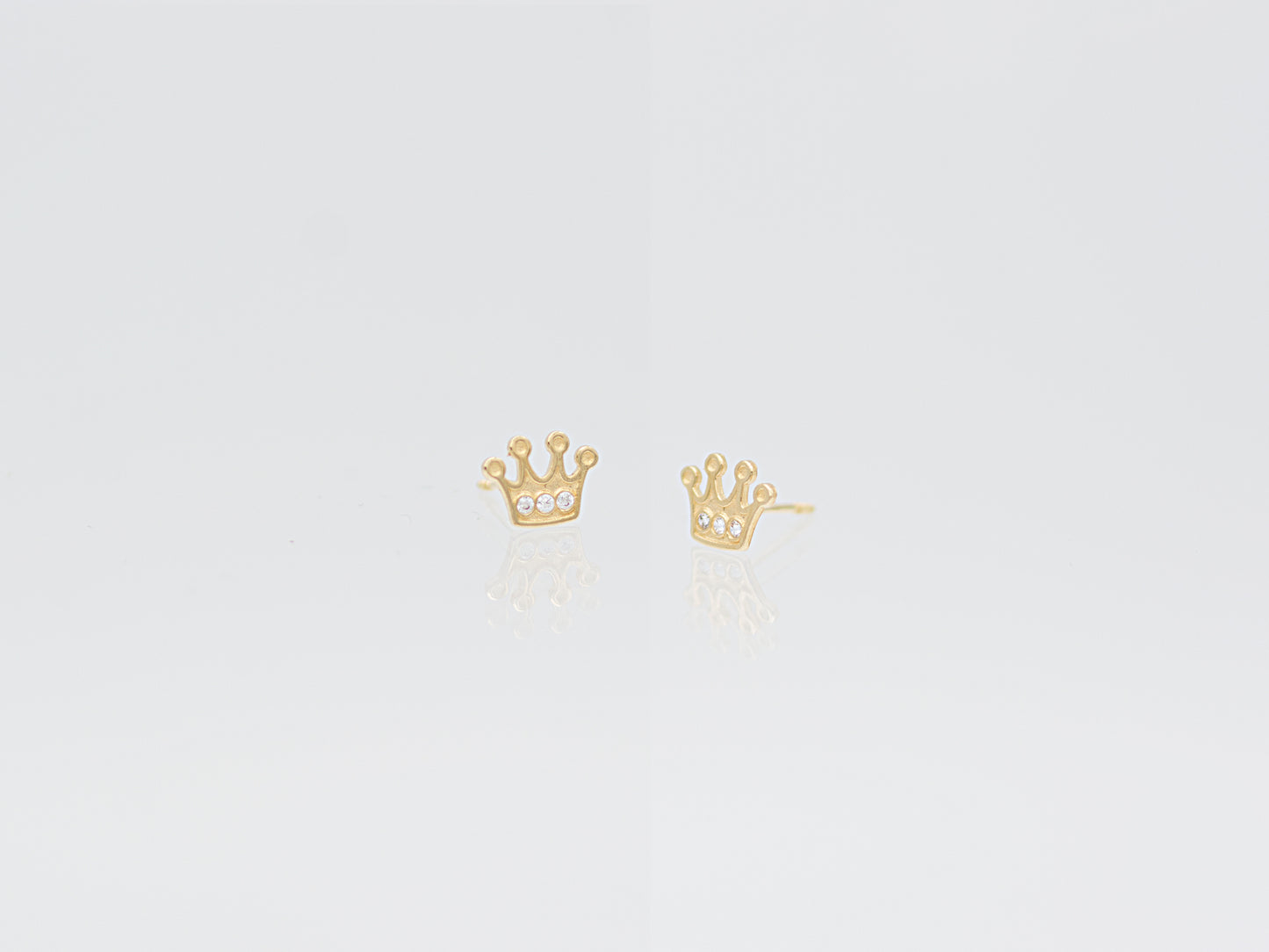 Minimalist & Dainty Royal Crown 14K solid earring stud