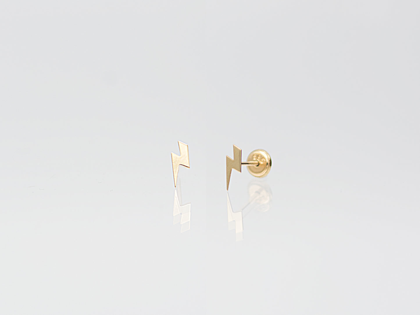 14K trendy lightning Bolt post earring