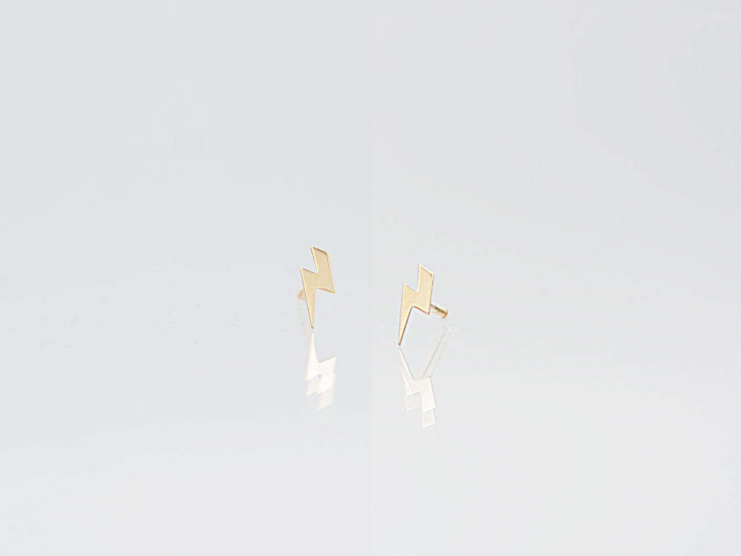 14K trendy lightning Bolt post earring