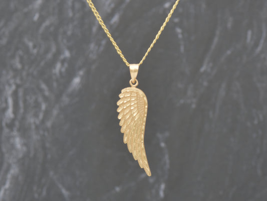14k solid yellow gold Angel Wing Necklace