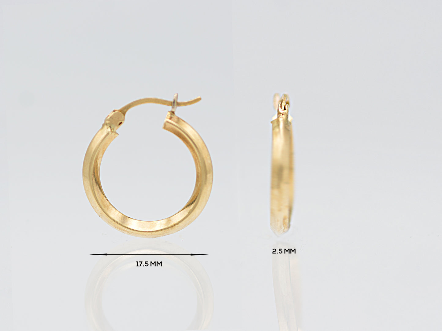 Knife Edge Hoop Earrings In 14K Yellow Gold tube huggie