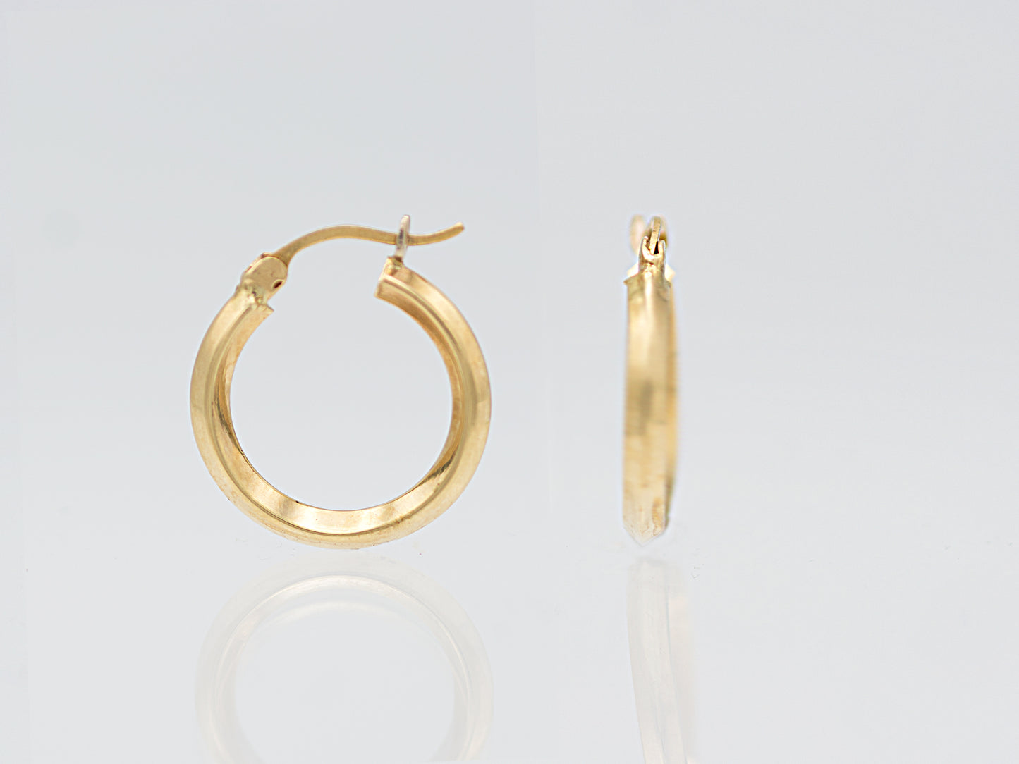 Knife Edge Hoop Earrings In 14K Yellow Gold tube huggie