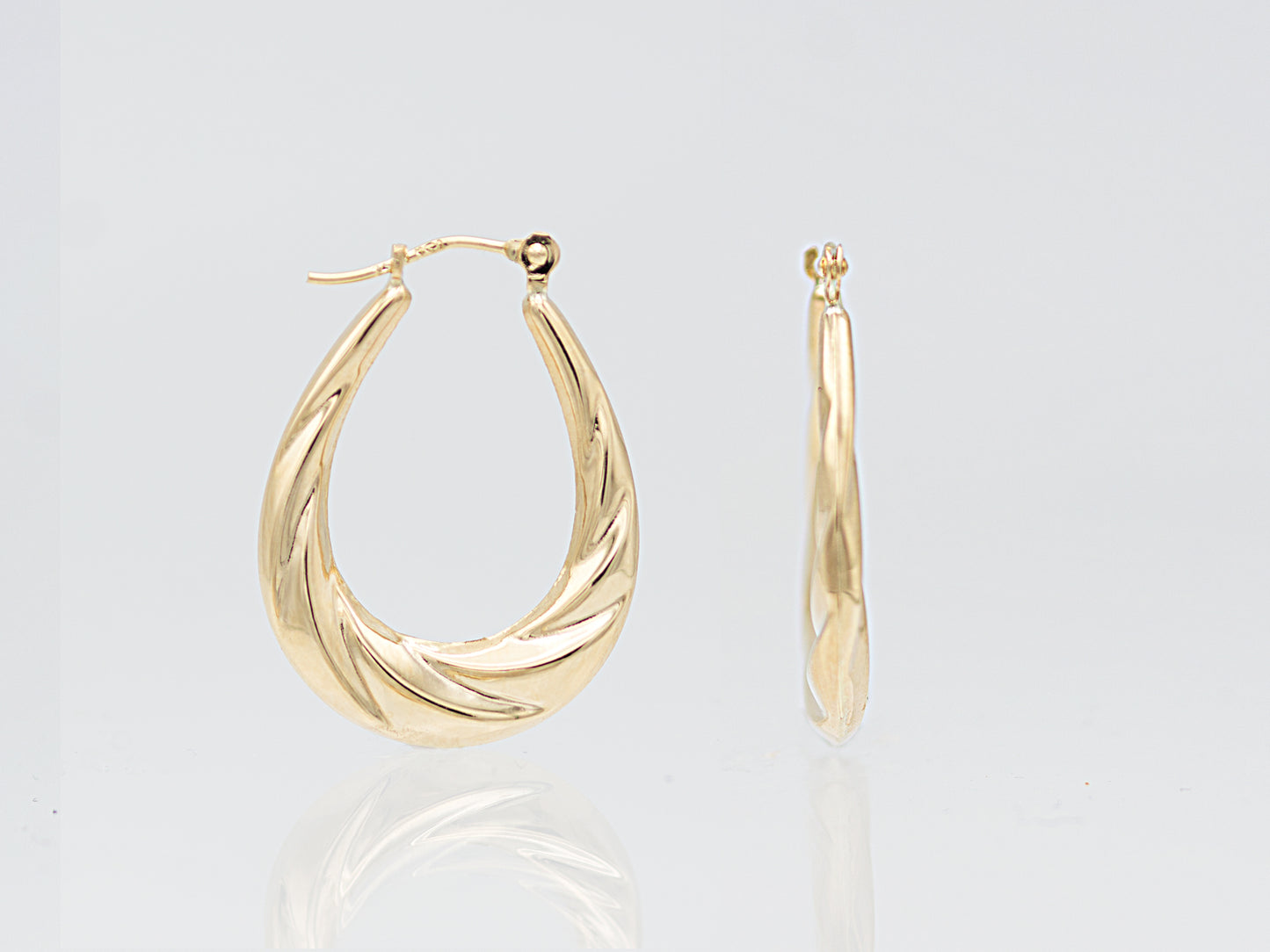 Oval Twisted Hoop Earrings