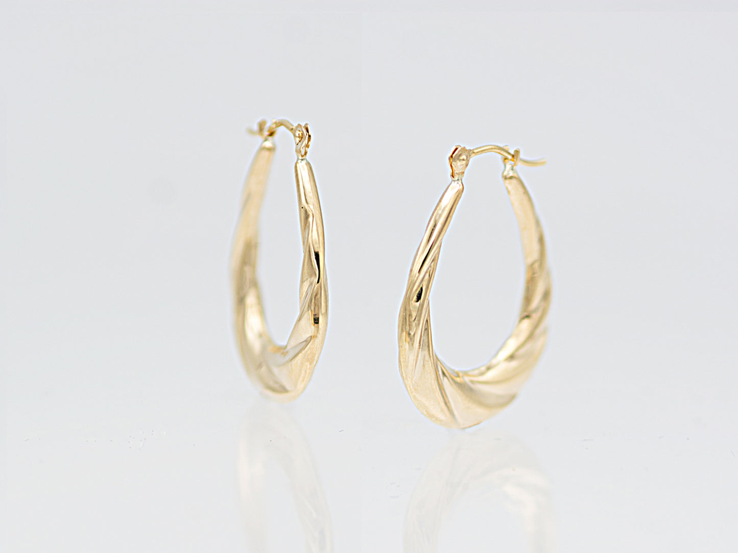 Oval Twisted Hoop Earrings