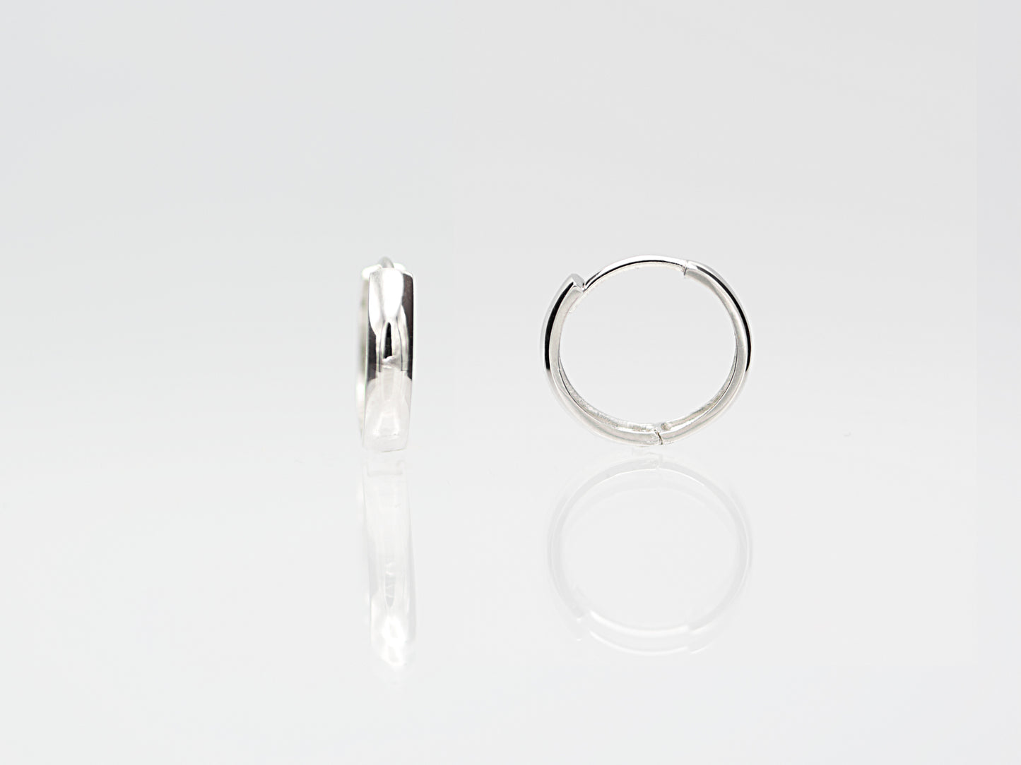 14K Solid Gold Minimalist Huggie Hoops