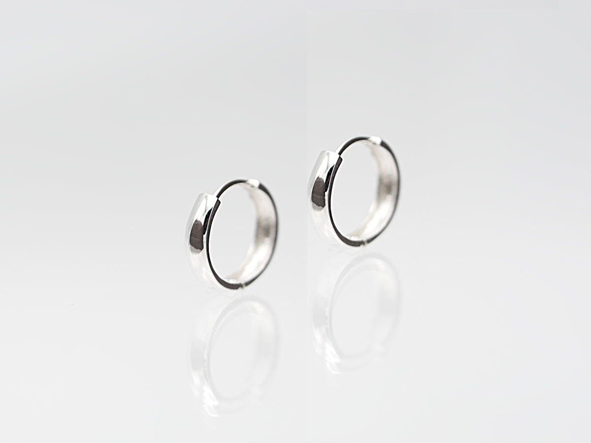 14K Solid Gold Minimalist Huggie Hoops