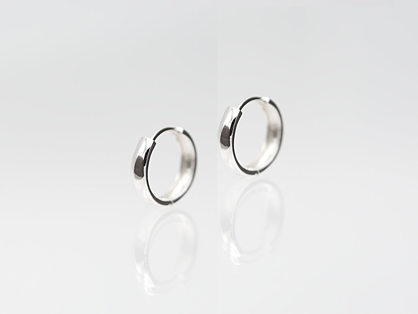 14K Solid Gold Minimalist Huggie Hoops