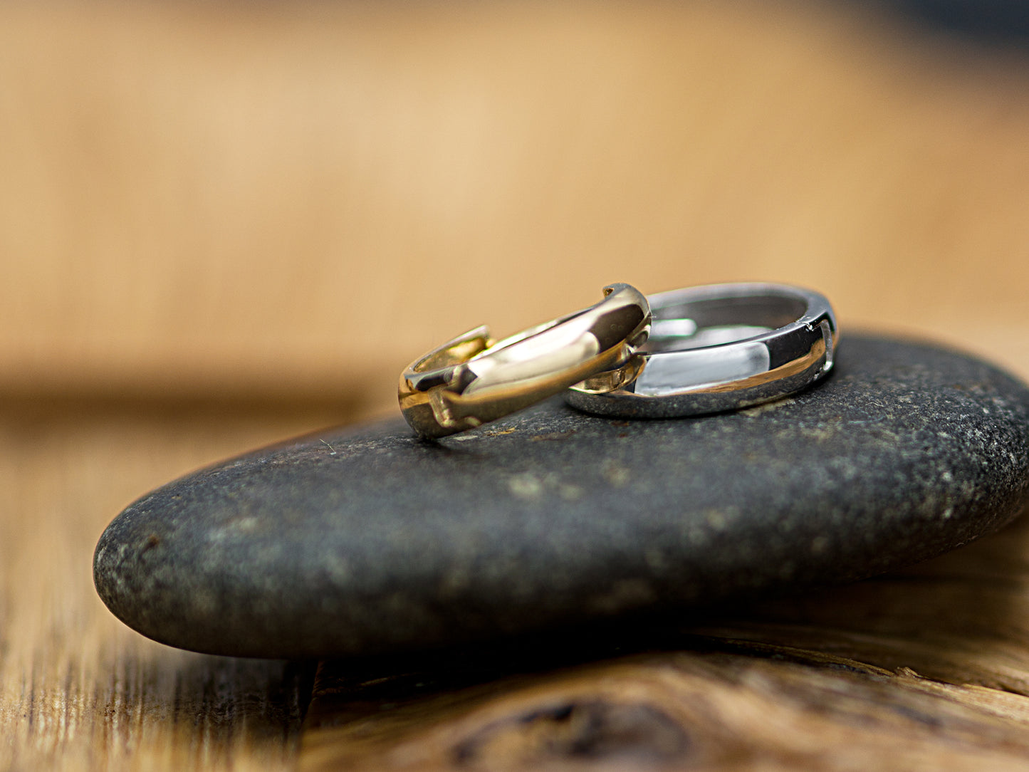14K Solid Gold Minimalist Huggie Hoops