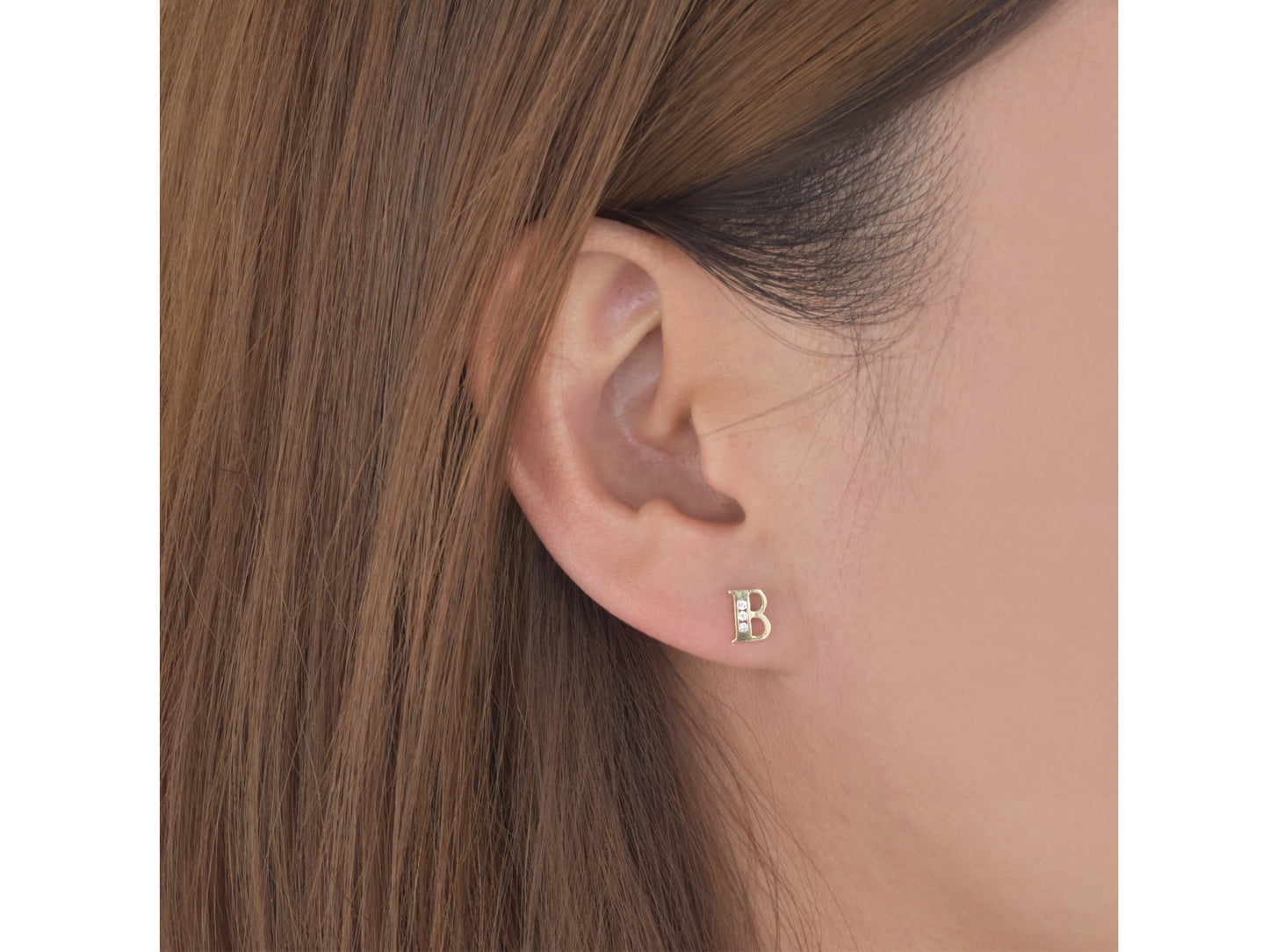 14K Initial Letter Alphabet Stud Earrings A-Z any Alphabet