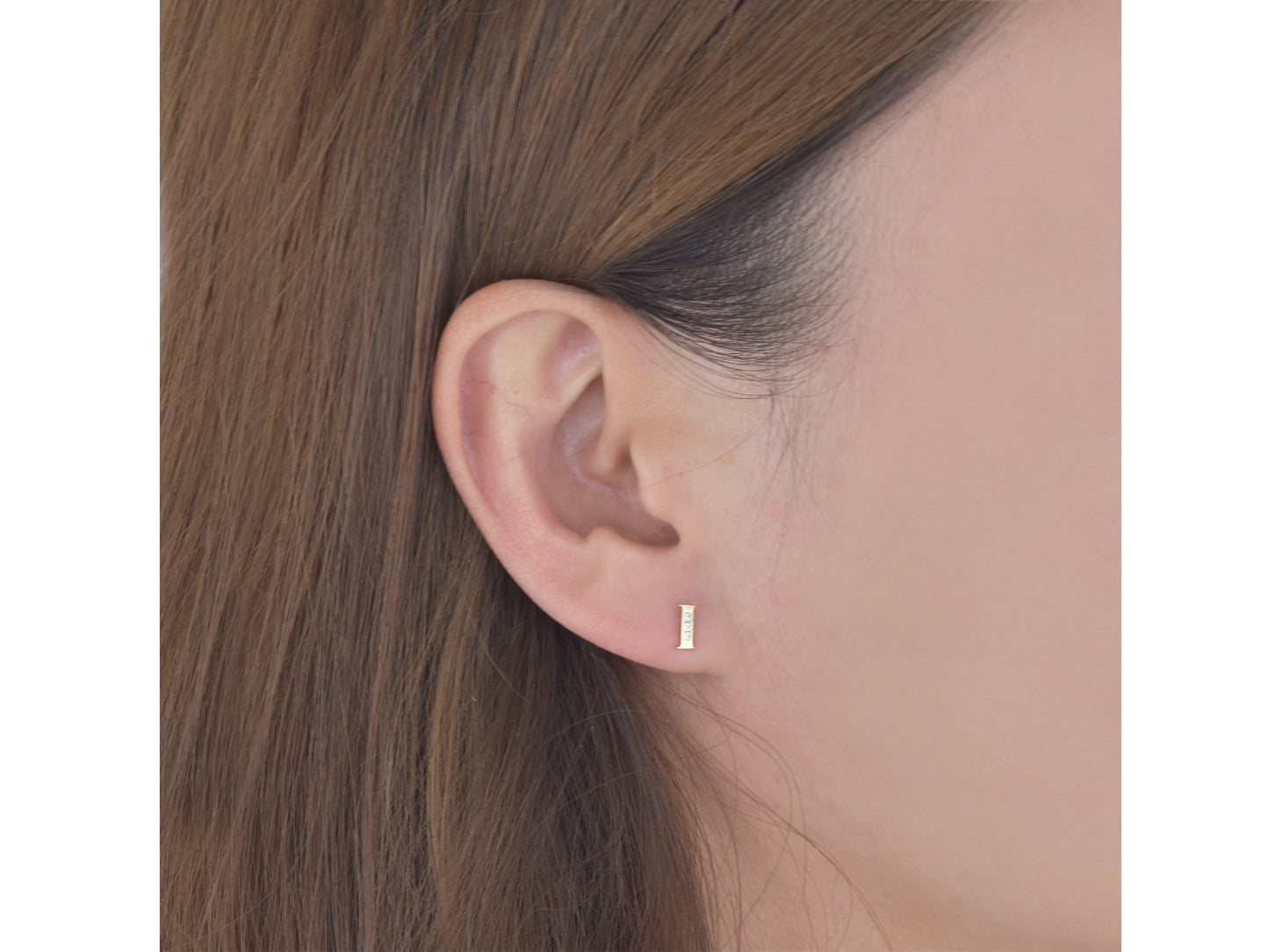 14K Initial Letter Alphabet Stud Earrings A-Z any Alphabet