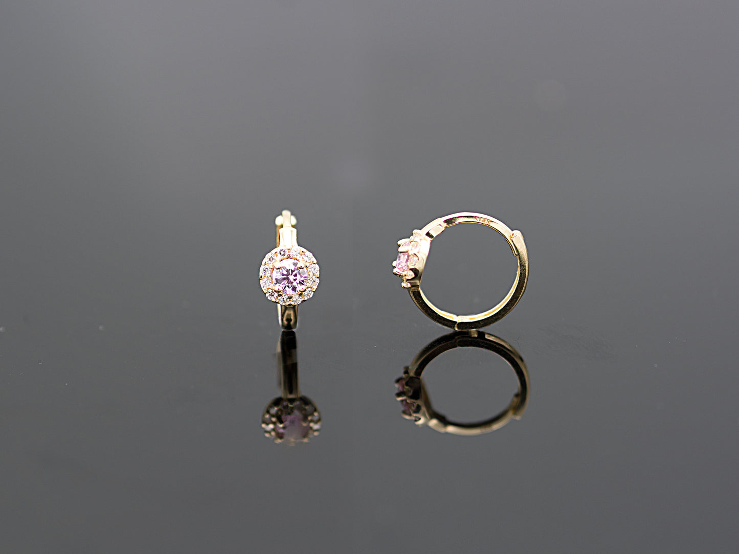 14K solid Yellow Gold Huggie Earrings